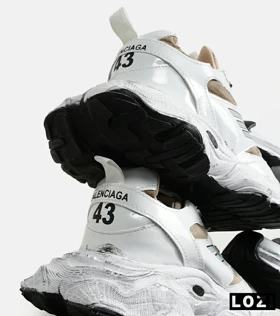 کفش کتانی مردانه و زنانه سفید قهوه ای BALENCIAGA مدل 6558