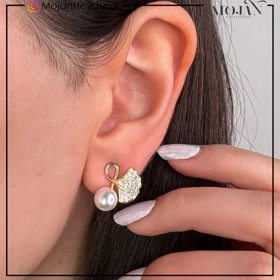 گوشواره صدفی مشابه طلا کد: sg463