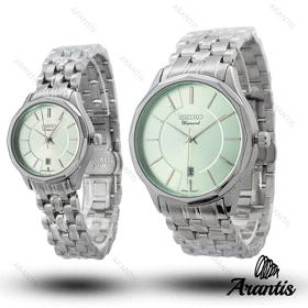 ساعت ست سیکو Diamond سیلور صفحه سبز s-10193