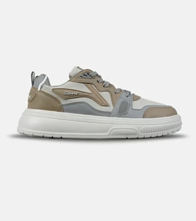 کفش کتانی مردانه سفید کرم طوسی FASHION مدل 7907