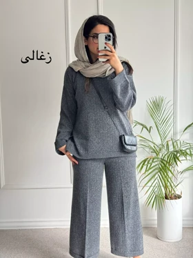 ست مانتو شلوار بافت آریا