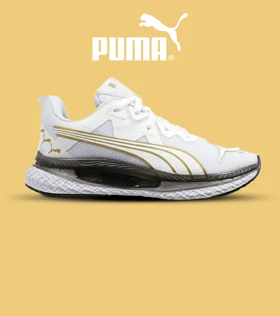 کفش کتانی ورزشی مردانه و زنانه سفید طلایی PUMA مدل 5443