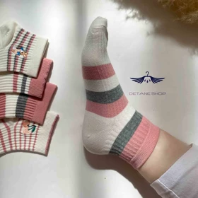 جوراب پینترستی صورتی و سفید شایسته