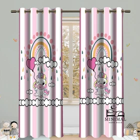 پرده کودک طرح اسب تک شاخ مدل W4626