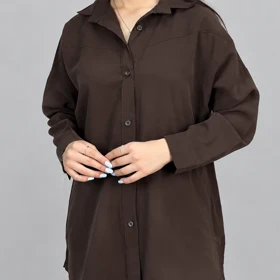شومیز سیلک زنانه اسپرت (قهوه ای)