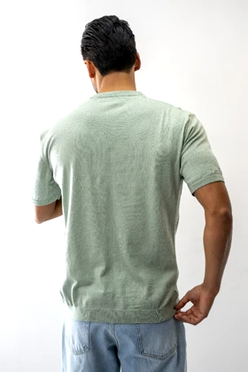 تیشرت آستین کوتاه بافت یقه گرد مردانه