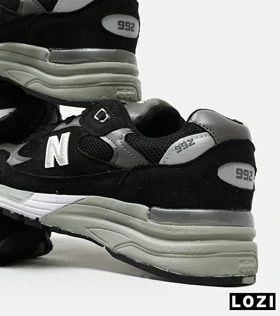کفش کتانی مشکی طوسی سبز Newbalance 992