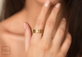 انگشتر استیل طرح زنجیر