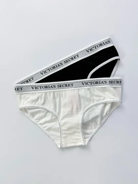 شورت اسلیپ زنانه نخ پنبه کمر کش شاین بسته 2 عددی ویکتوریا سکرت Victoria's Secret