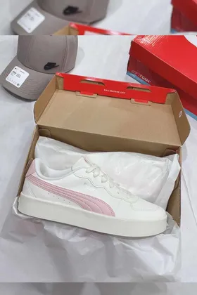 کفش ورزشی زنانه Snekars با کف بلند کفش کتانی زنانه 380147-05-2 بژ 38014704