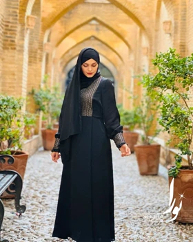 عبا سحر مشکی (گندمی)
