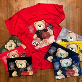 تیشرت زنانه ویسکوز طرح خرس