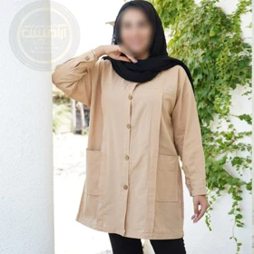 مانتو بلند لینن دو جیب