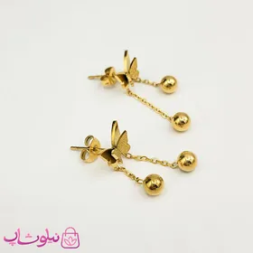 گوشواره میخی پروانه آویزدار
