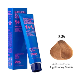 رنگ مو پینک ویژوآل شماره 8.34 رنگ بلوند عسلی روشن حجم 120 میلی لیتر