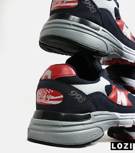 کفش کتانی بزرگ پا سرمه ای قرمز NEW BALANCE 993