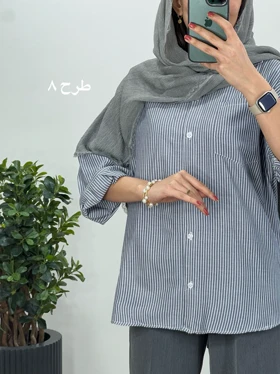 تونیک مانتویی راه راه ترند(ایراد دار)