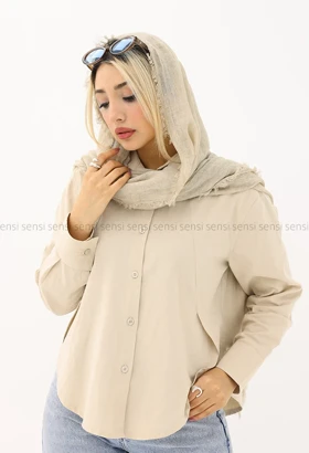 شومیز لینن بغل چاک کد1005239