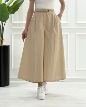 دامن شلواری لینن دو جیب قد 90cm