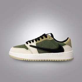 کفش کتانی زنانه نایک ایر جردن 1 تراویس اسکات کرم سدری (Nike Air Jordan 1 x Low Travis Scott) کد 2336