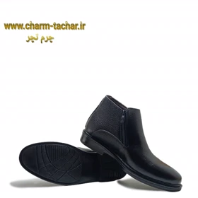 نیم بوت مردانه بغل زیپ‌دار چرم طبیعی کد 142