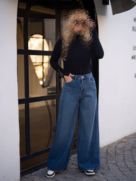 شلوارجین زنانه مدل وایدلگ قد110 شناسه71526