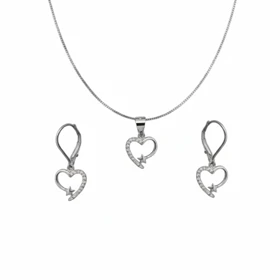 نیم ست نقره اصل 925 مدل قلب نگین‌دار و ستاره