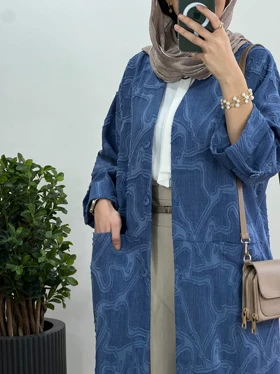 مانتو بلند جلو دکمه ژاکلین