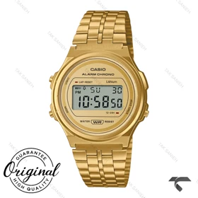 ساعت کاسیو A171WEG-9A اصل بند استیل طلایی Casio-11934-U