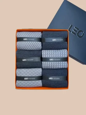 پک جوراب ساق بلند مردانه کلاسیک طرح دار LEO کد 107