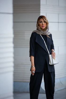 مانتو لینن یقه امریکایی مهگل