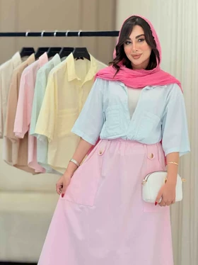 شومیز جیب دوبل پایین هلال