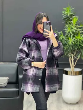 پالتو چهارخونه کمر گت