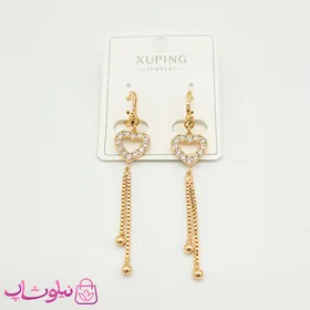 گوشواره آویز ژوپینگ مدل قلب توخالی
