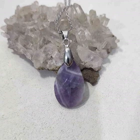 گردنبند سنگ آمیتیست اشک کوچک