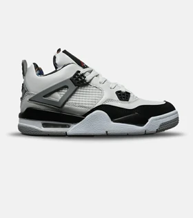 کتانی ساق‌دار زنانه و مردانه سفید مشکی Nike air jordan 4 مدل 8247