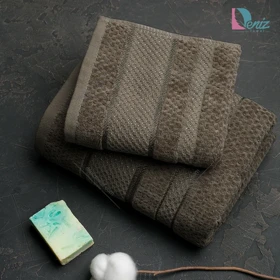 حوله ست استخری و دستی فریال رنگ زیتونی تیره