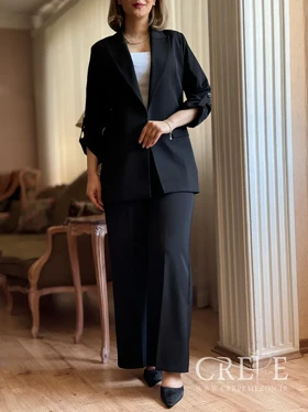 ست کت و شلوار آستین بنددار