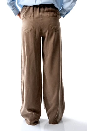 شلوار کتان نیم بگ پشت کش زنانه