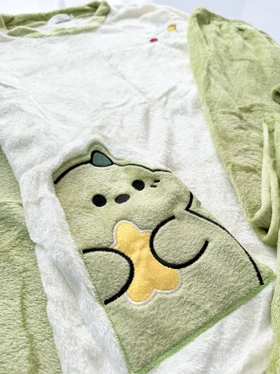 ست بلوز و شلوار حوله ای خرس ستاره دار