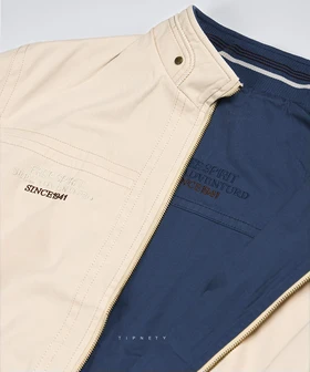 کت کتان مردانه کرم مدل دو رویه اورجینال 1810