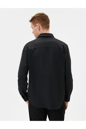 پیراهن کلاسیک آستین بلند دکمه دار 4SAM60014HW