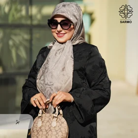 روسری ژاکارد رونا گل رز (بژ)