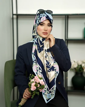 روسری دست دوز مجلسی ابریشم