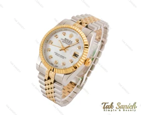 ساعت رولکس دیت جاست زنانه دورنگ طلایی Rolex-3530-S-L