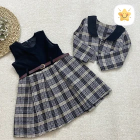 کت سارافون دخترانه پارچه شانل 4 سایز