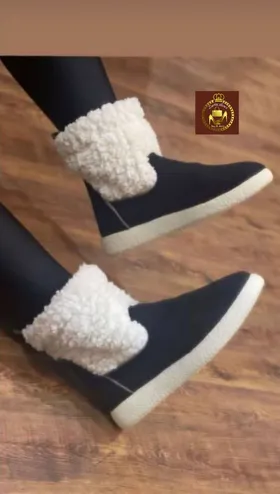 نیم بوت زنانه ساق پشمی کلکی
