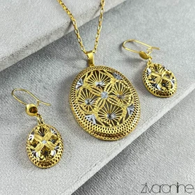 نیم ست طرح طلا دورنگ 10168