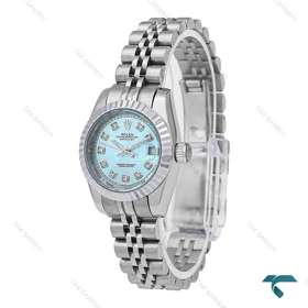 ساعت زنانه رولکس استیل صفحه آبی آسمانی Rolex-6629-L