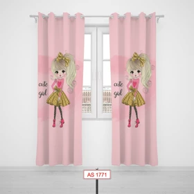 پرده پانچی اتاق کودک برند مینوریا کیدز طرح دخترانه کد p-267